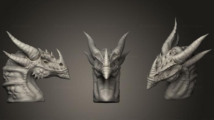 Бюсты монстры и герои (Голова Дракона, BUSTH_0878) 3D модель для ЧПУ станка